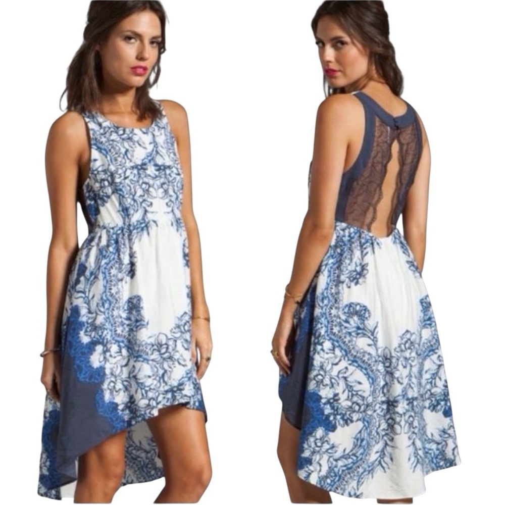 Free People Russian Plate Dress Hi-Low Hem, Size Small